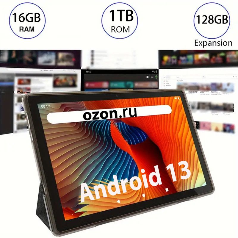 LenovoПланшетA15,10.1"Планшет,4GLTE5G+Android13/24+48MPрусскаяклавиатура+стилус+WIFI+GPS+ДвеSIM-картыоченьбольшойэкранHD+ПоддержкаGooglePlay+YouTube+Поддержказагрузкиигр(pubg/roblox)+просмотравидео(tiktok)5G,10.1"16ГБ/1024ГБ,светло-синий