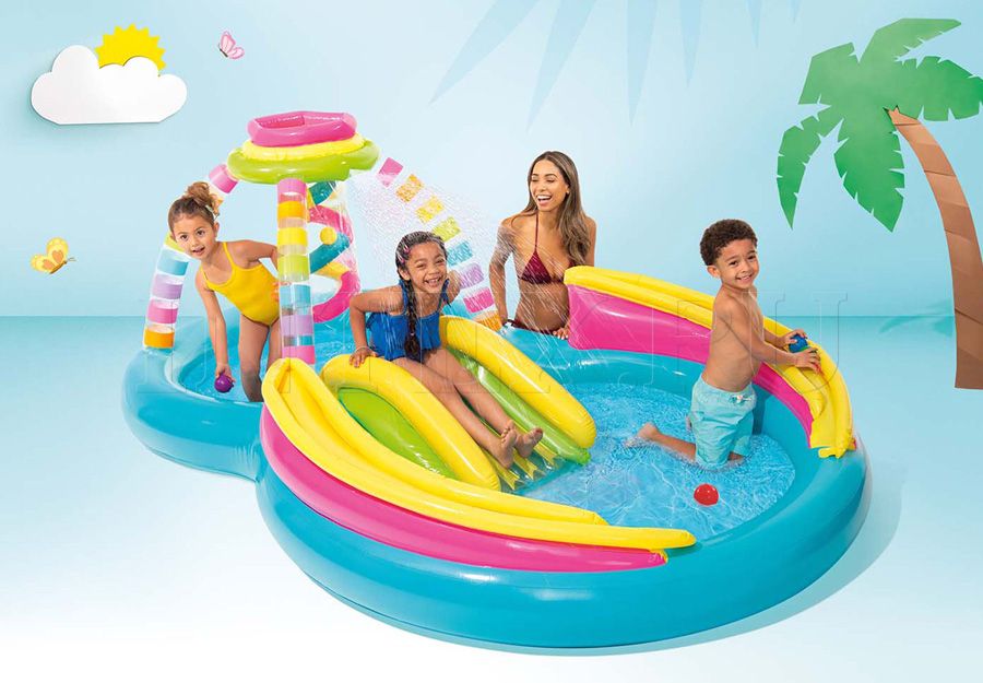 Надувной игровой центр-бассейн INTEX Rainbow Funnel Play Center