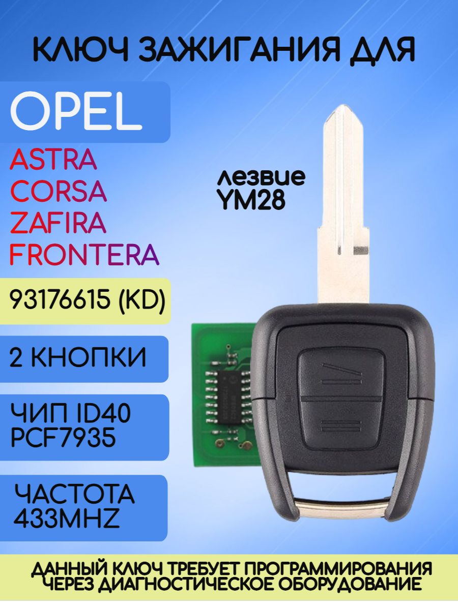 Ключзажиганияавтомобиля2кнопкидляOpel/Опель(RK06D)