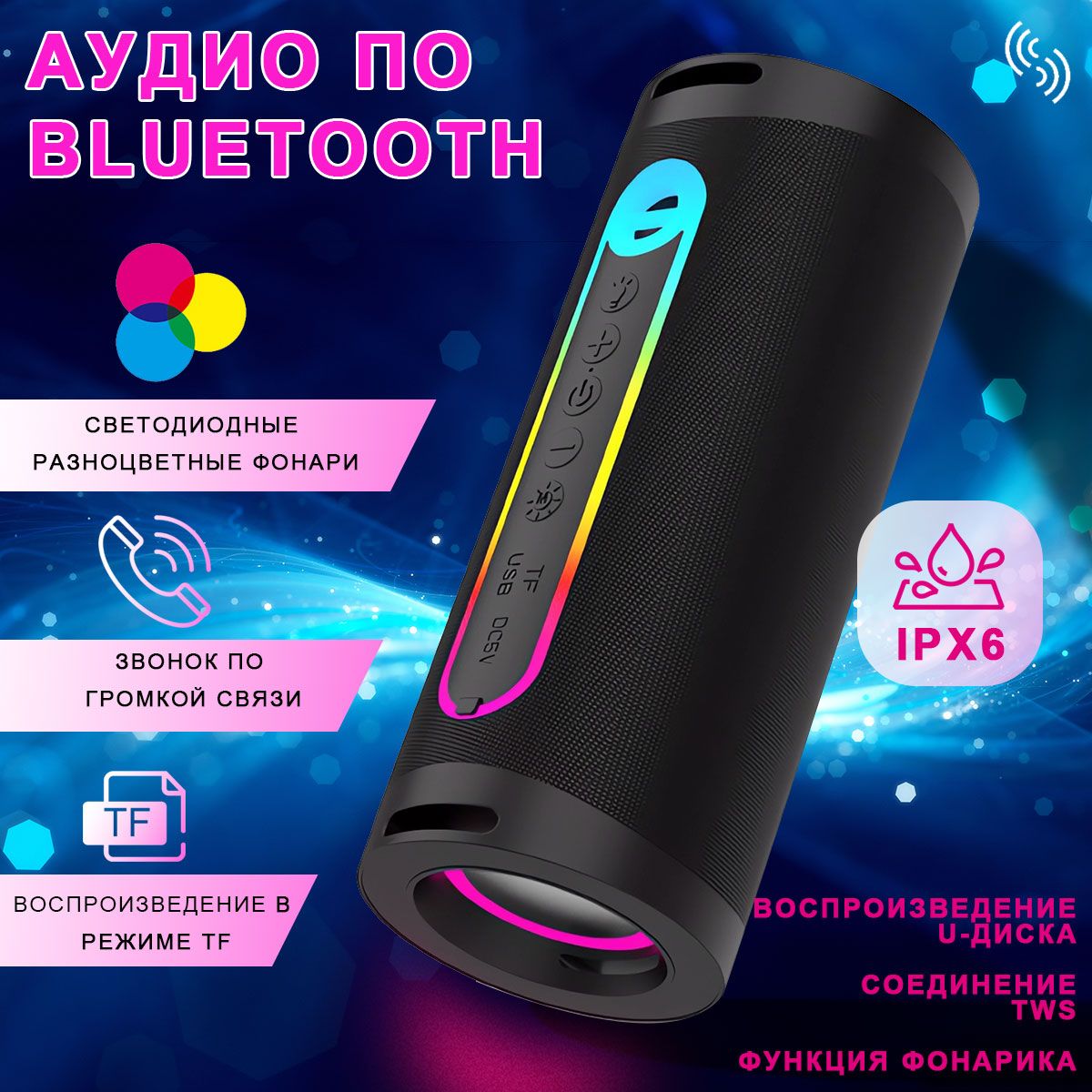 Портативная колонка ,колонка ,Speaker Bluetooth , черный