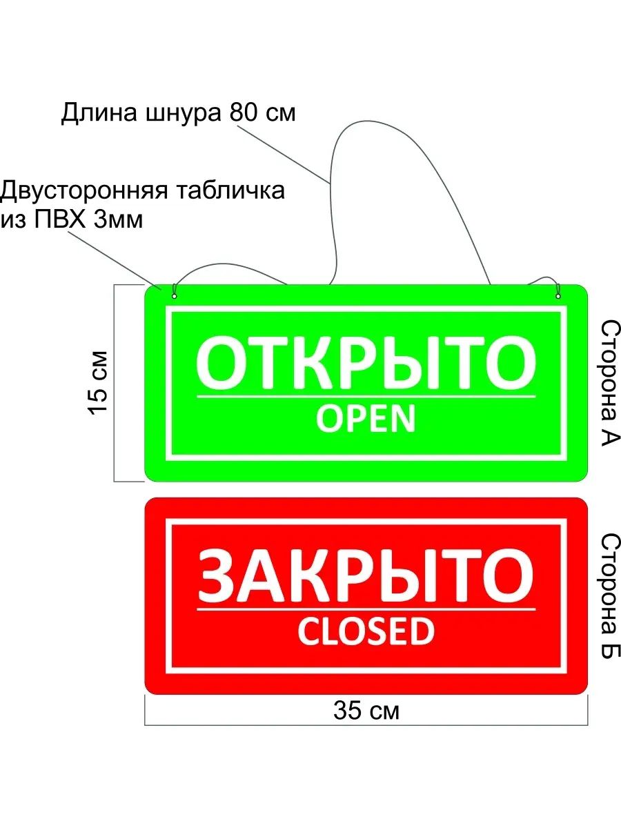 Табличка открыто-закрыто