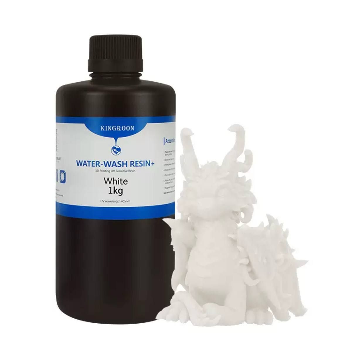 ФотополимернаяводосмываемаясмолаKINGROONдля3DпринтераWater-WashResin+UVбелая(White)1кг