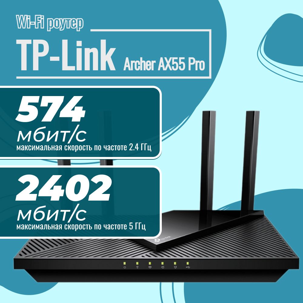 РоутерWiFiTP-LinkArcherAX55ProWi-Fi6