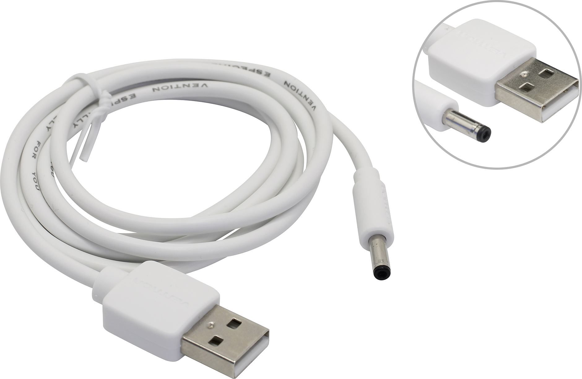 Кабель Vention USB AM - DC-Jack 3.5mm 1m White CEXWF