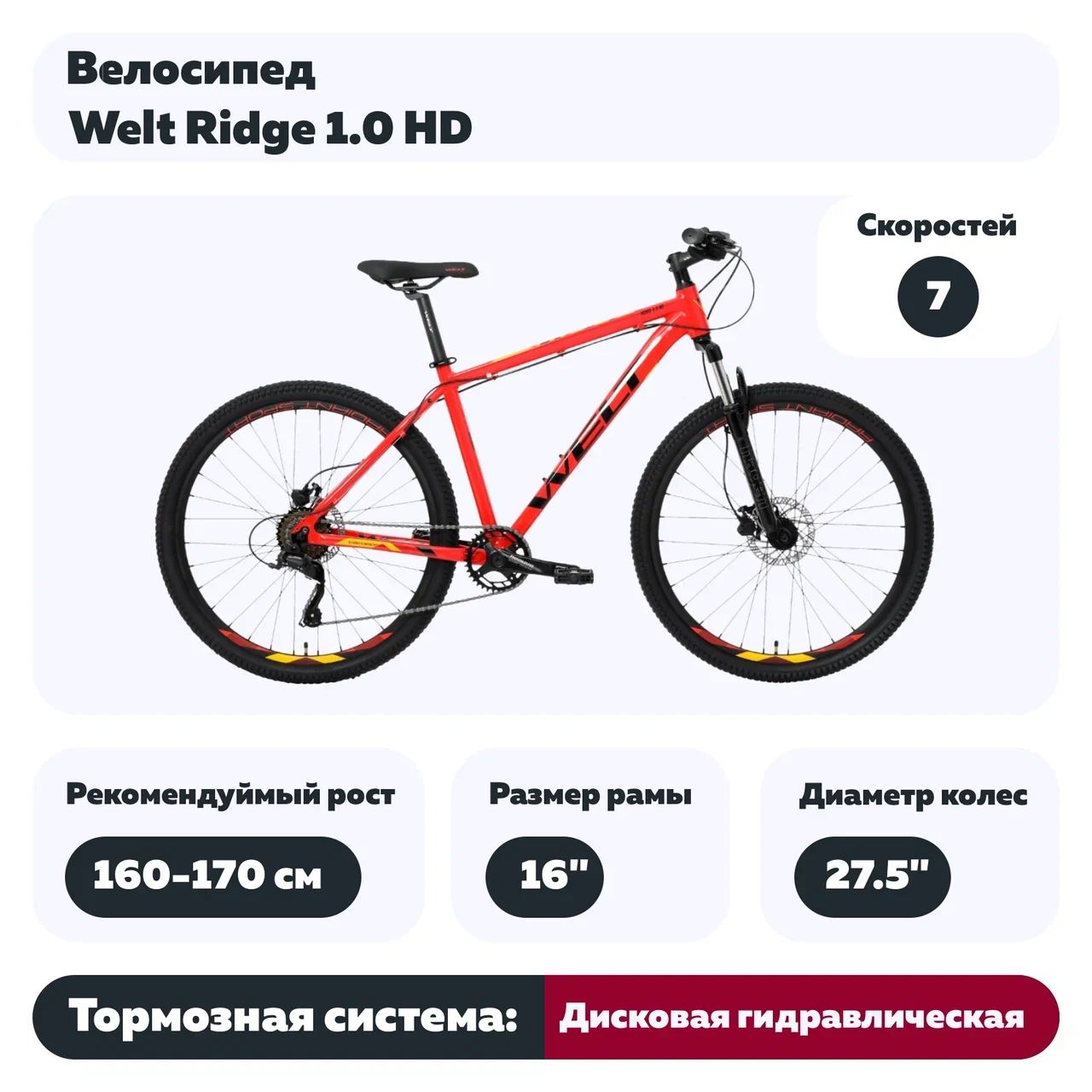 Велосипед Welt Ridge 1.0 HD 27 18"