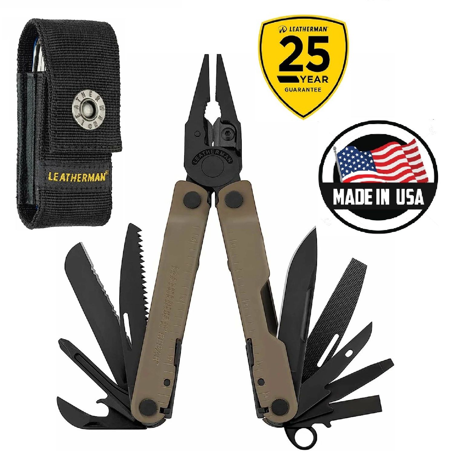 Мультитул LEATHERMAN REBAR COYOTE TAN