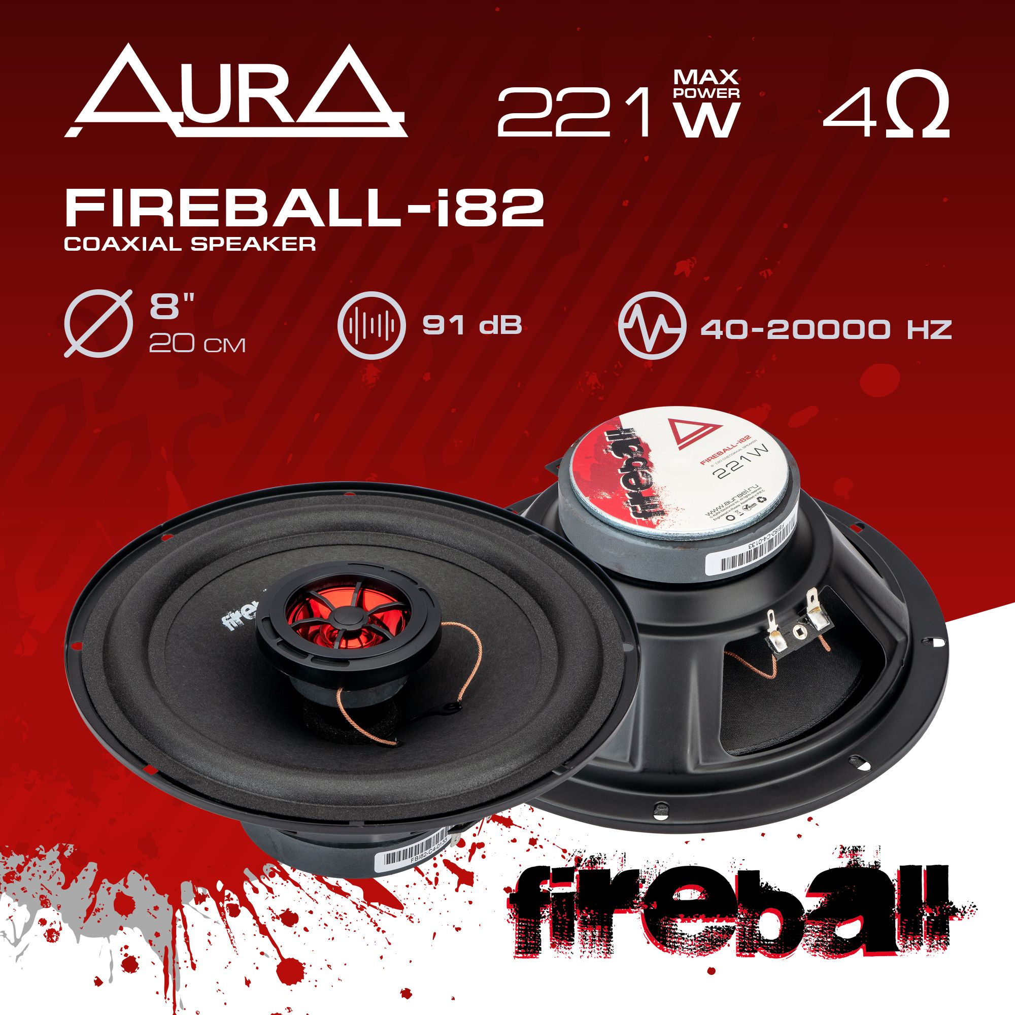 Коаксиальная акустическая система AurA FIREBALL-i82