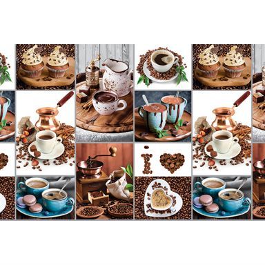 Клеенка на стол кухонная с увеличенным наложением на нетканой основе 1,35х20м Мажор КОФЕ