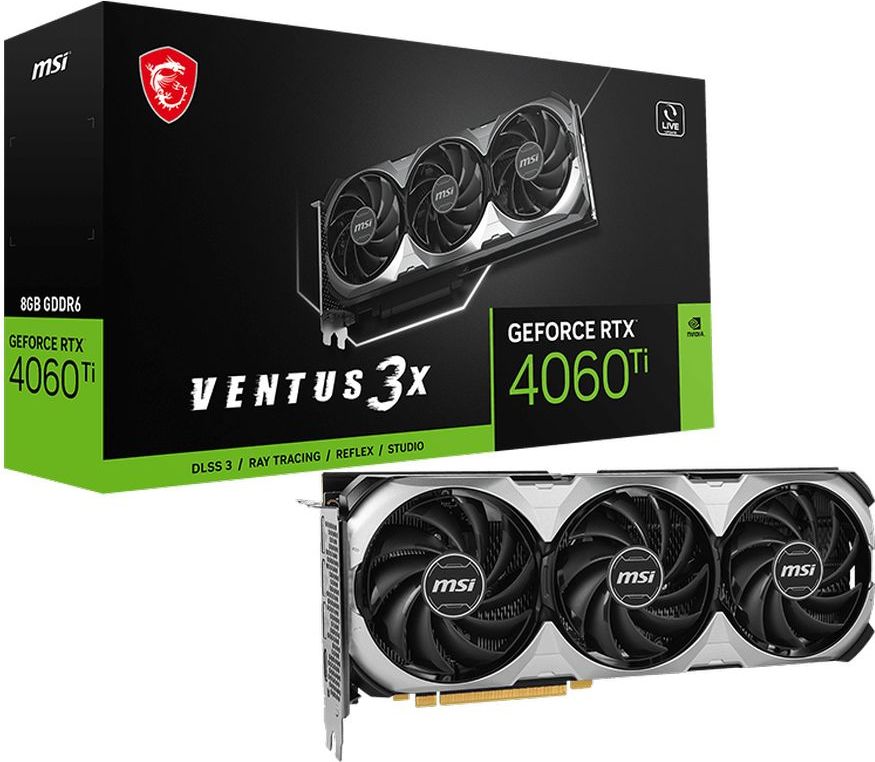 MSI Видеокарта GeForce RTX 4060 Ti VENTUS 3X E 8 ГБ (GeForce RTX 4060 Ti VENTUS 3X E 8G)