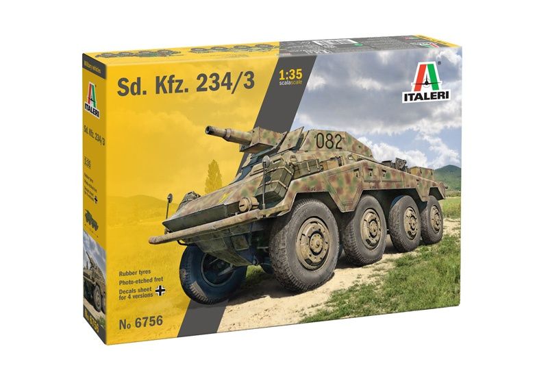 Сборная модель 6756ИТ Немецкий бронеавтомобиль SD.KFZ. 234/3 Italeri