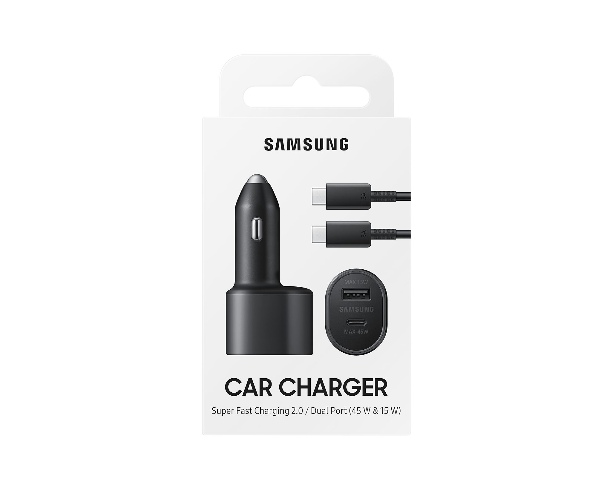 Автомобильное зарядное устройство Samsung Car Charger (45W+15W) с быстрой зарядкой + провод Type-C 5A