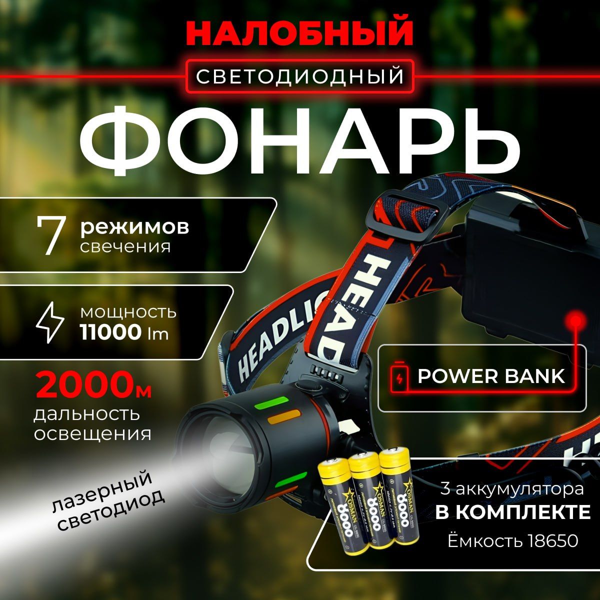 Фонарь налобный...