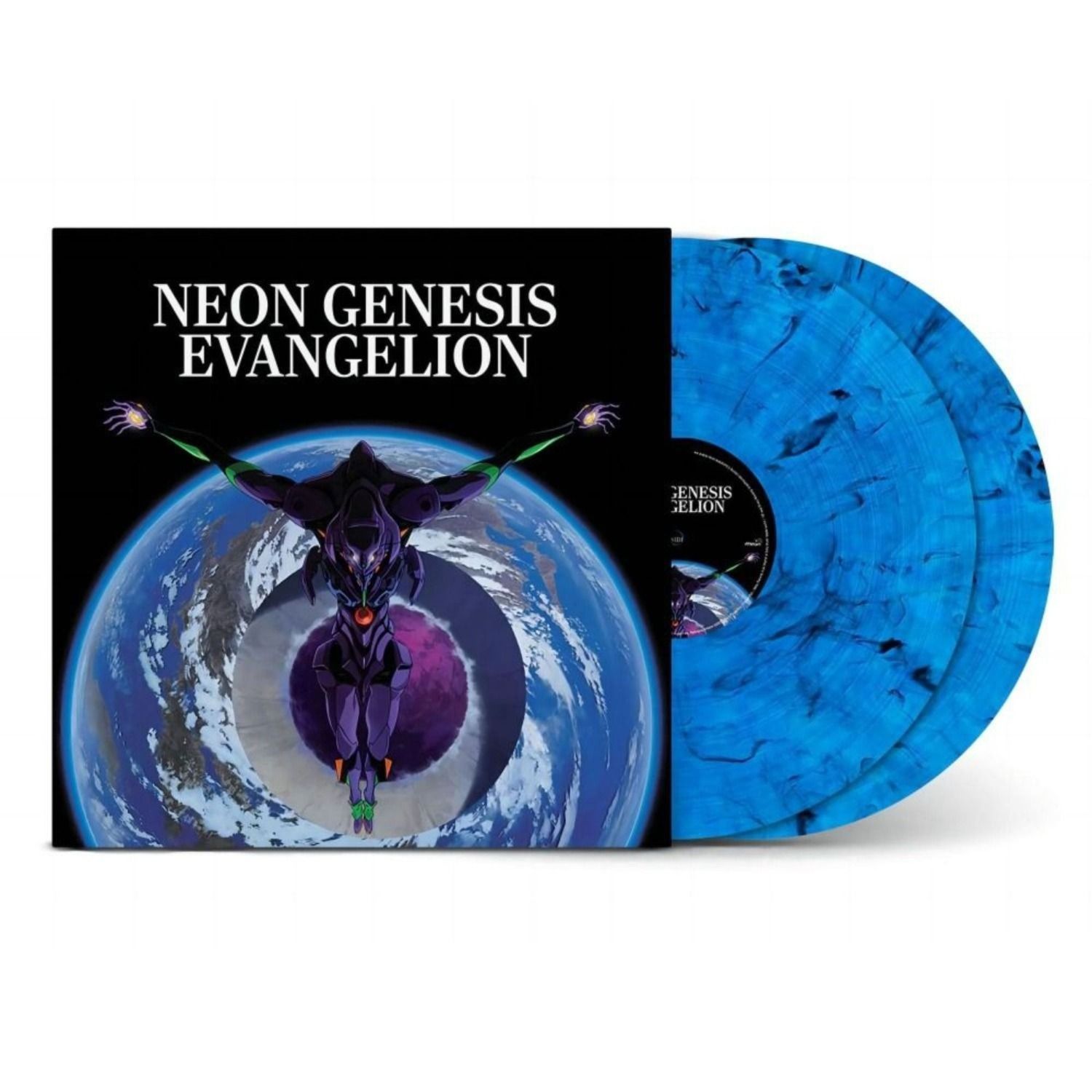 Виниловая Пластинка Shiroh Sagisu - Neon Genesis Evangelion 2 x Пластинки, LP, Album,Blue Translucent w/ Black Swirl New