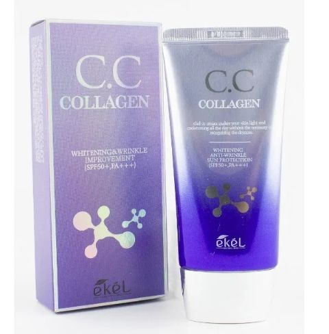 Ekel, CC крем для лица с коллагеном CC Cream (Tube) Collagen SPF 50+/PA+++, 50 мл