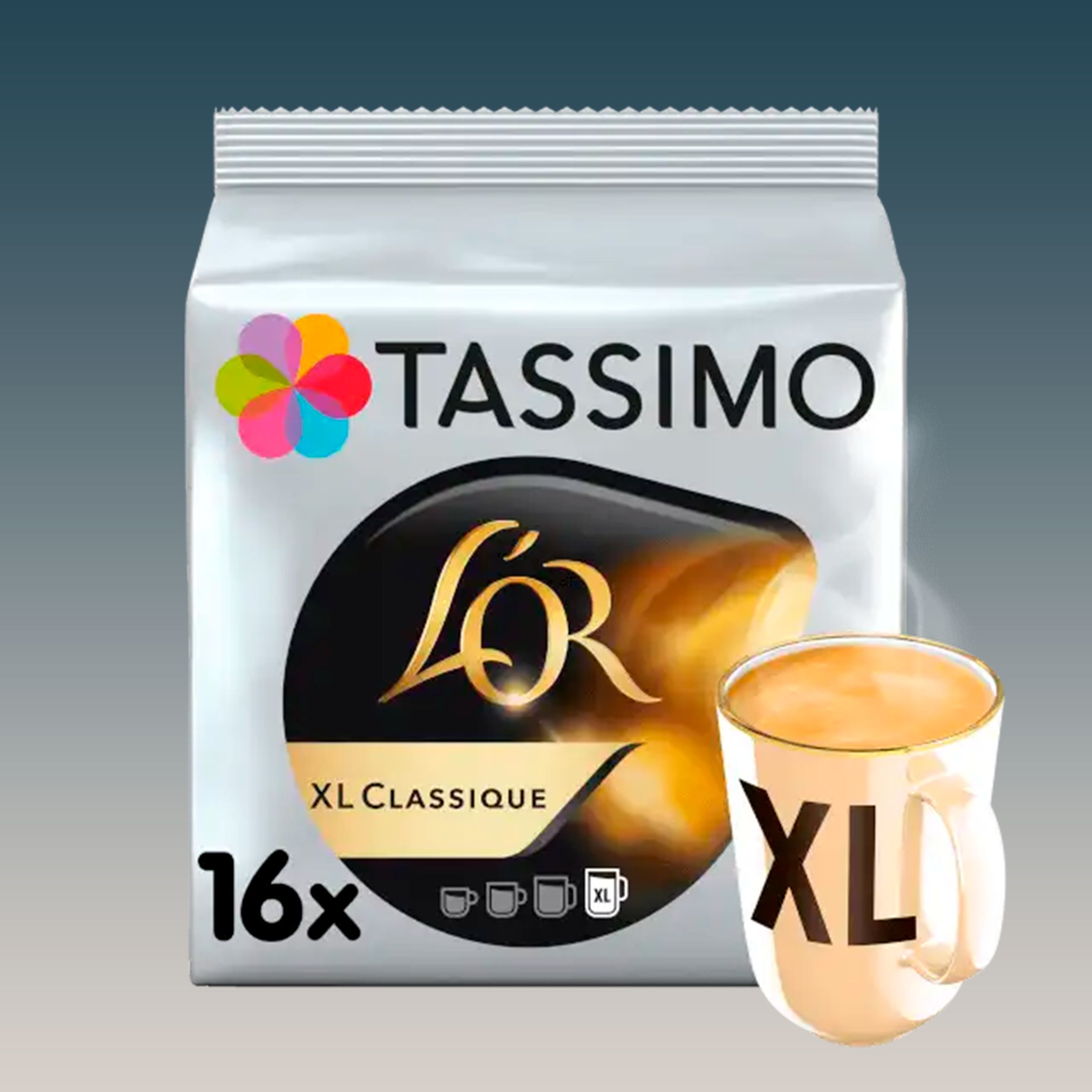 Кофе в капсулах Tassimo L'OR XL Classique натуральный жареный, молотый, набор из 16 штук