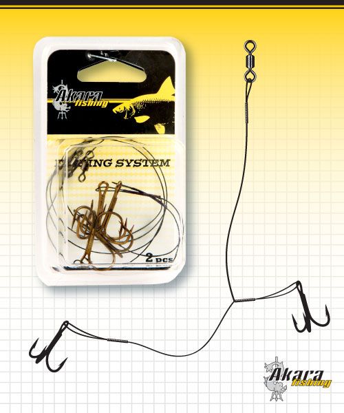 Снасточка Akara мод. D 30см 1х7-15кг №6 два тройника