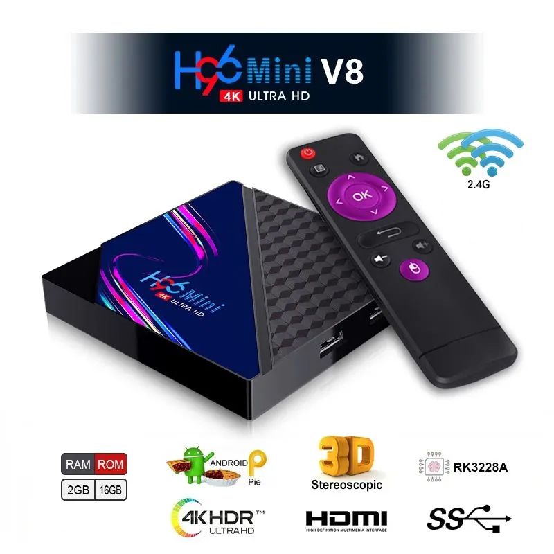 H96Max MINI V8, сетевая приставка для телевизора, сетевой проигрыватель 4k HD