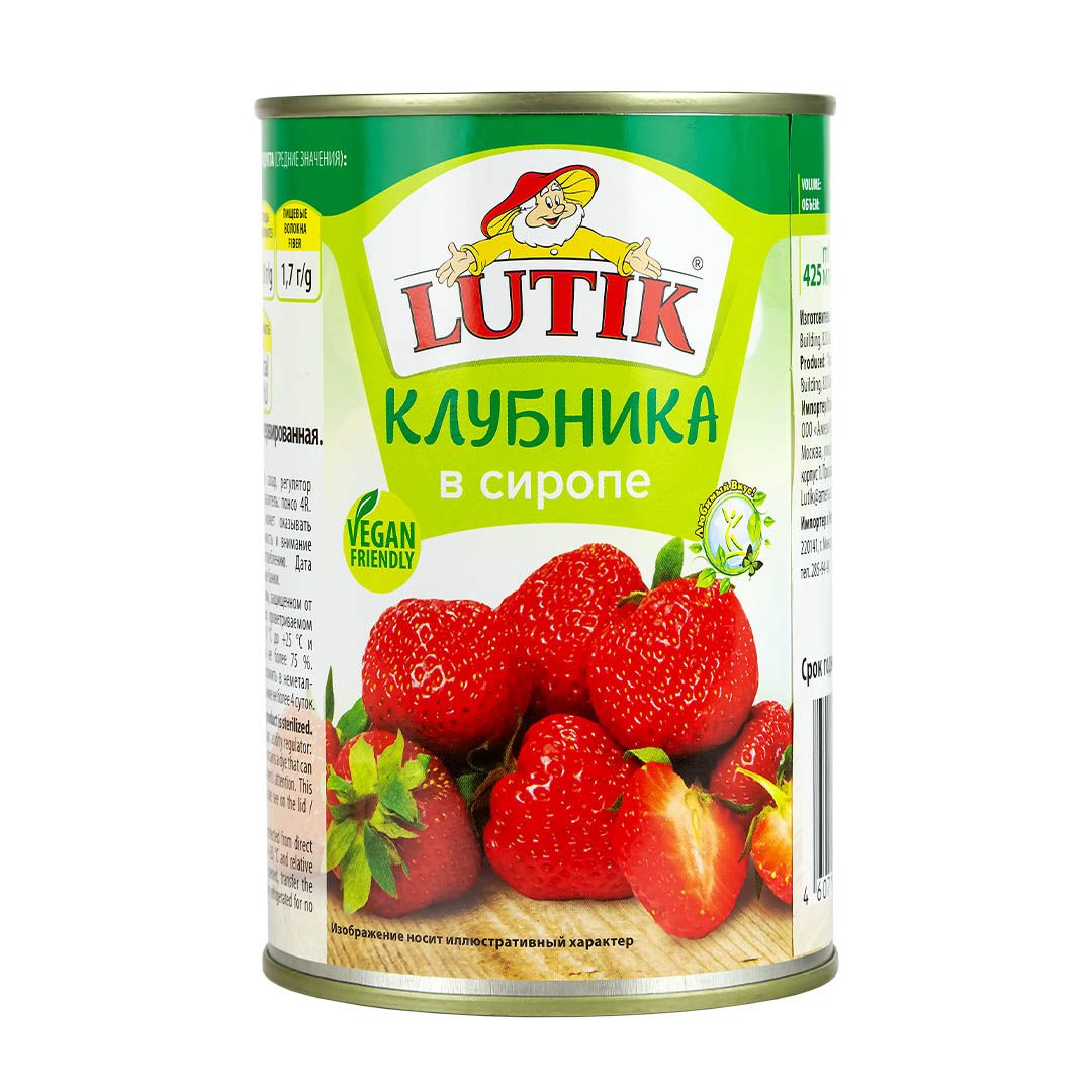 Клубника Lutik консервированная в сиропе, 425мл