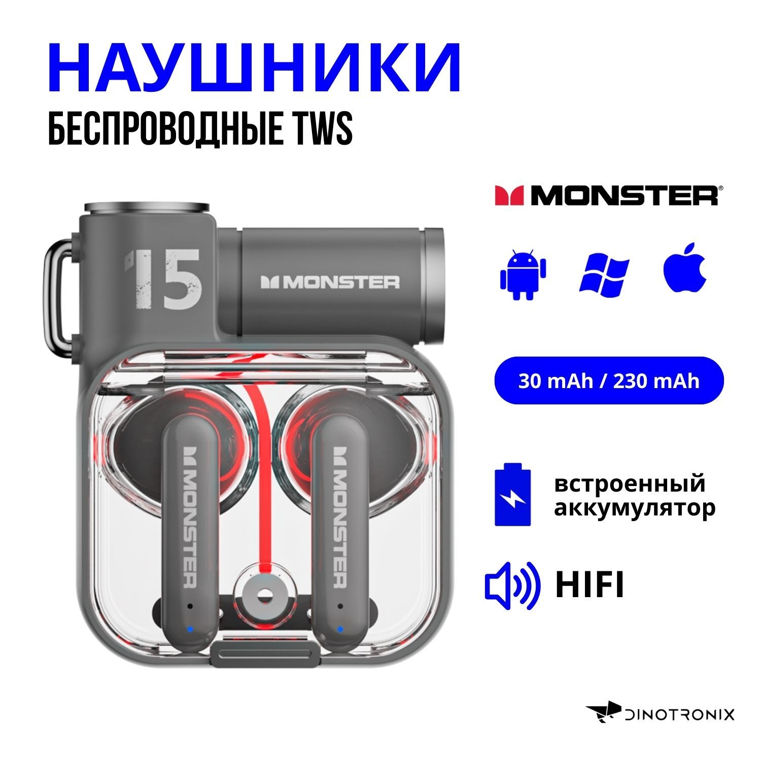 НаушникибеспроводныеBluetoothXKT15черные