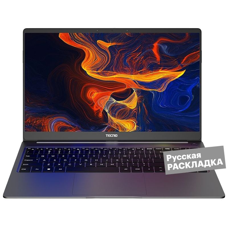 Tecno Megabook T1 Ноутбук 15.6", AMD Ryzen 5 5560U, RAM 16 ГБ, SSD 512 ГБ, AMD Radeon Graphics, Windows Home, (R5-5560U), серый, Русская раскладка