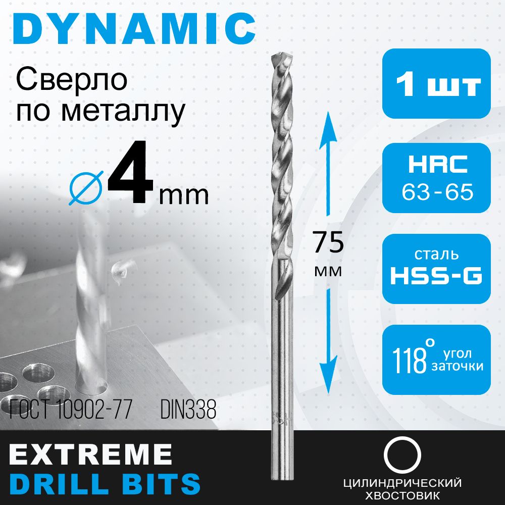 Сверло по металлу HSS-G DYNAMIC 4 мм 1 шт