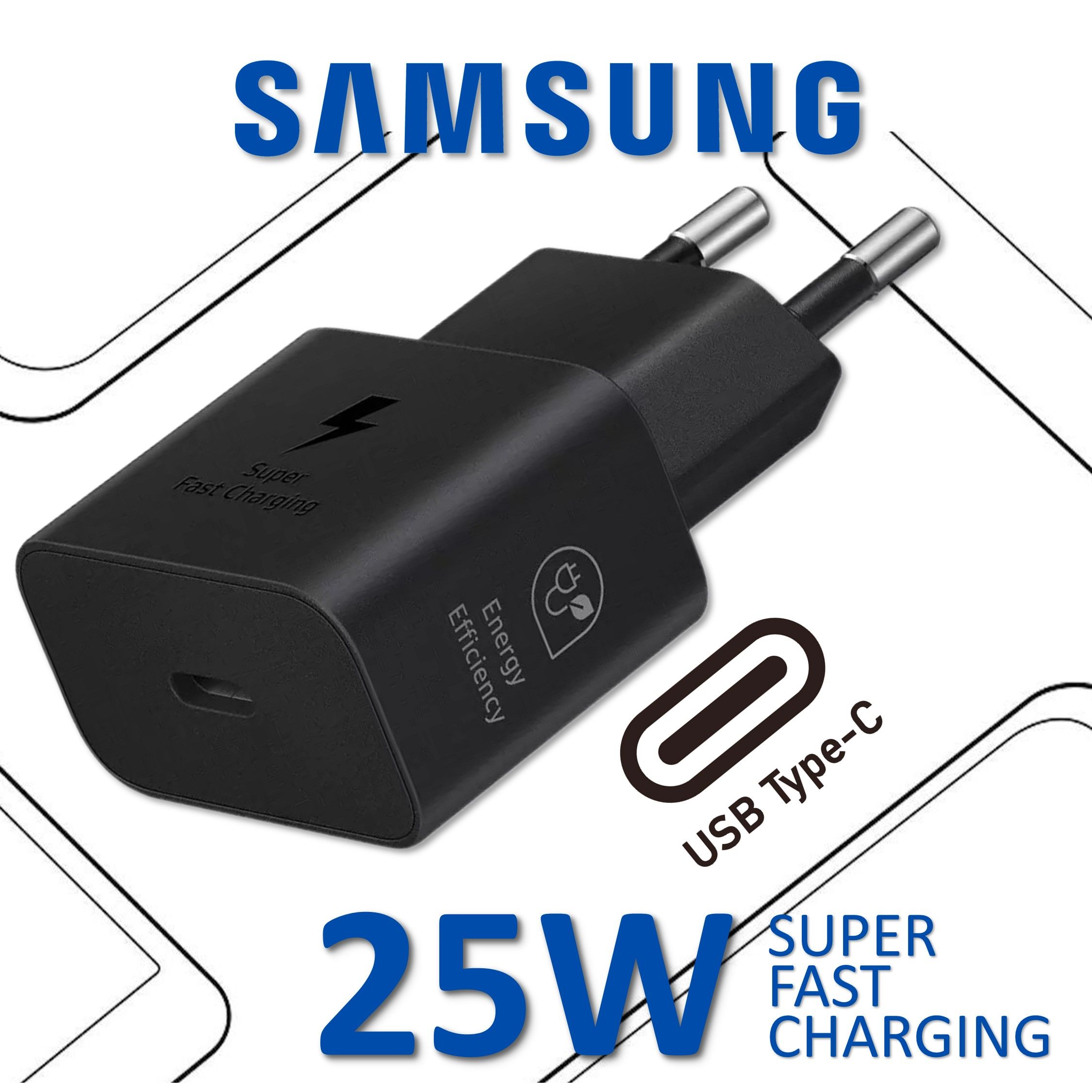 Блокпитания,сетевойадаптерSamsungEP-T251025WPDPowerAdapterUSB-C,черный