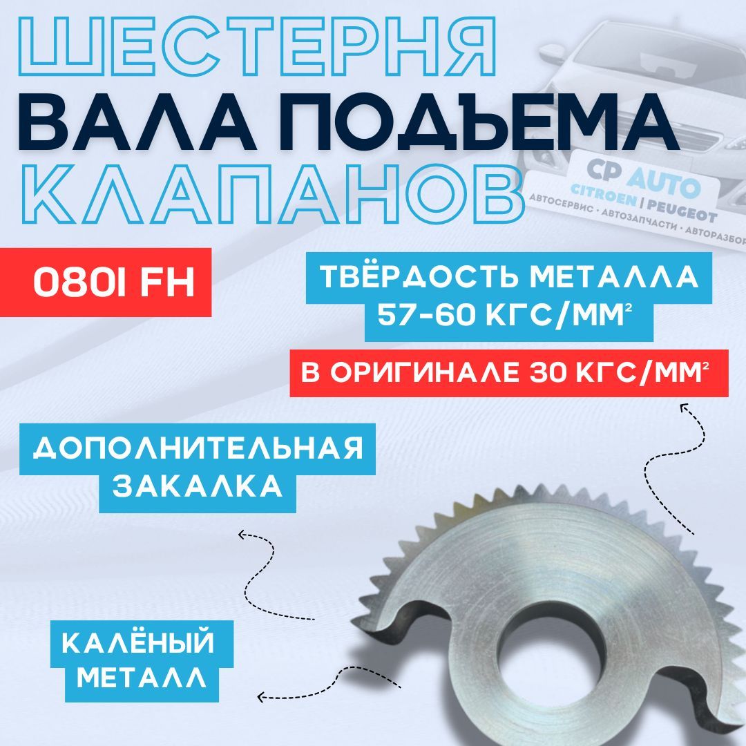 Шестерня вала подъема клапанов Peugeot/ Citroen двигатель EP6 0801FH