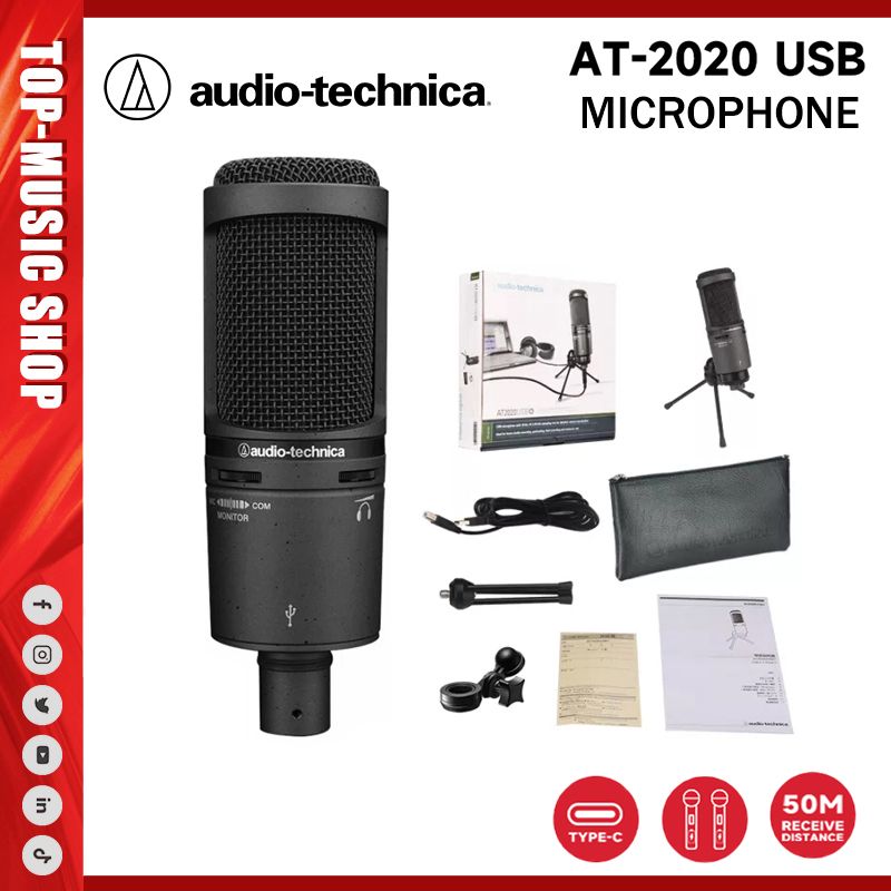 Audio-TechnicaМикрофонуниверсальныйAT2020,черно-серый