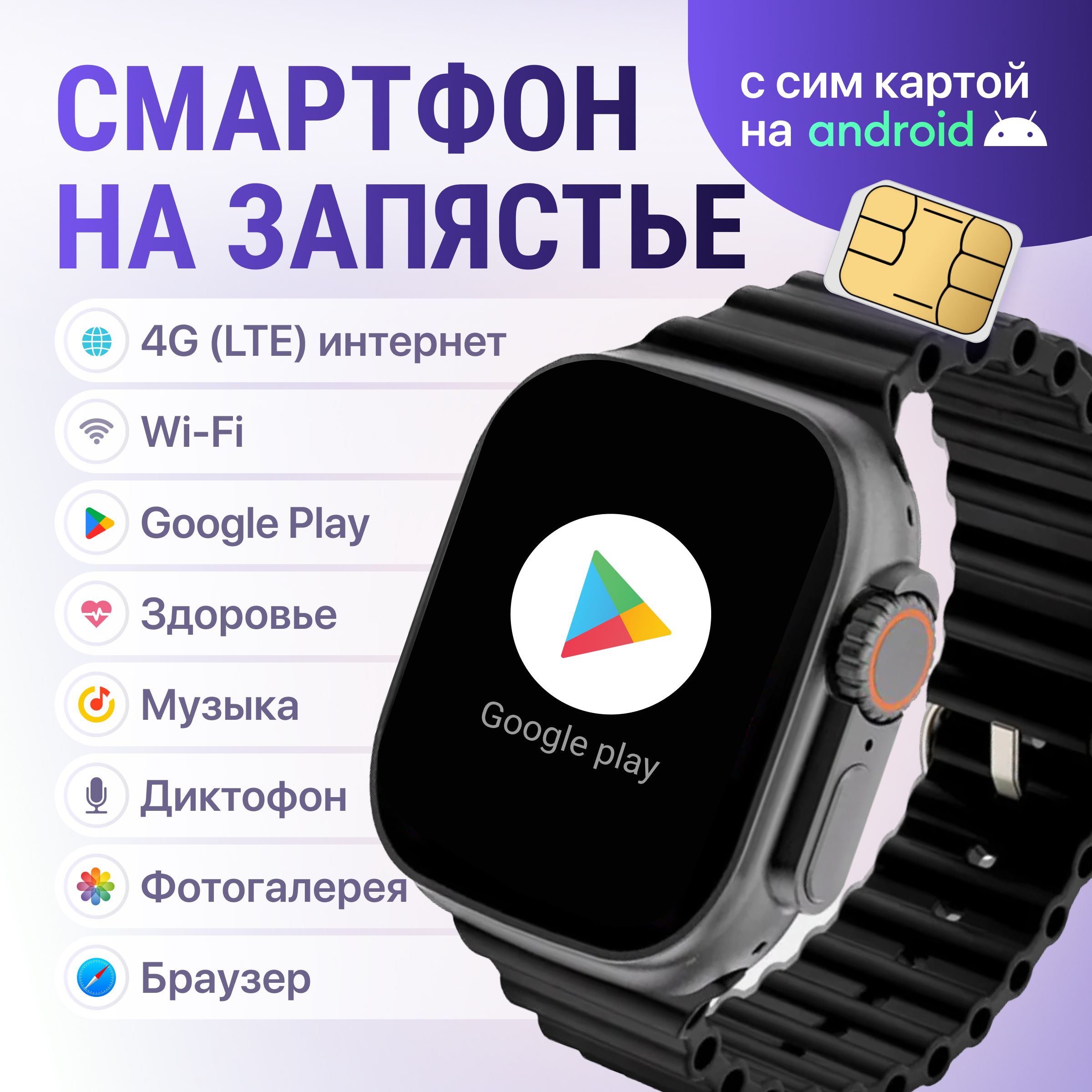 Смарт часы c WiFi и сим картой X9 Call на Android