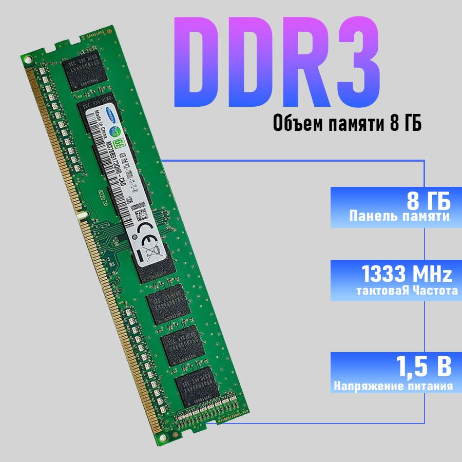 Samsung SDI Оперативная память DDR3 8GB  1333 Mhz  1x4 ГБ (для компьютера)