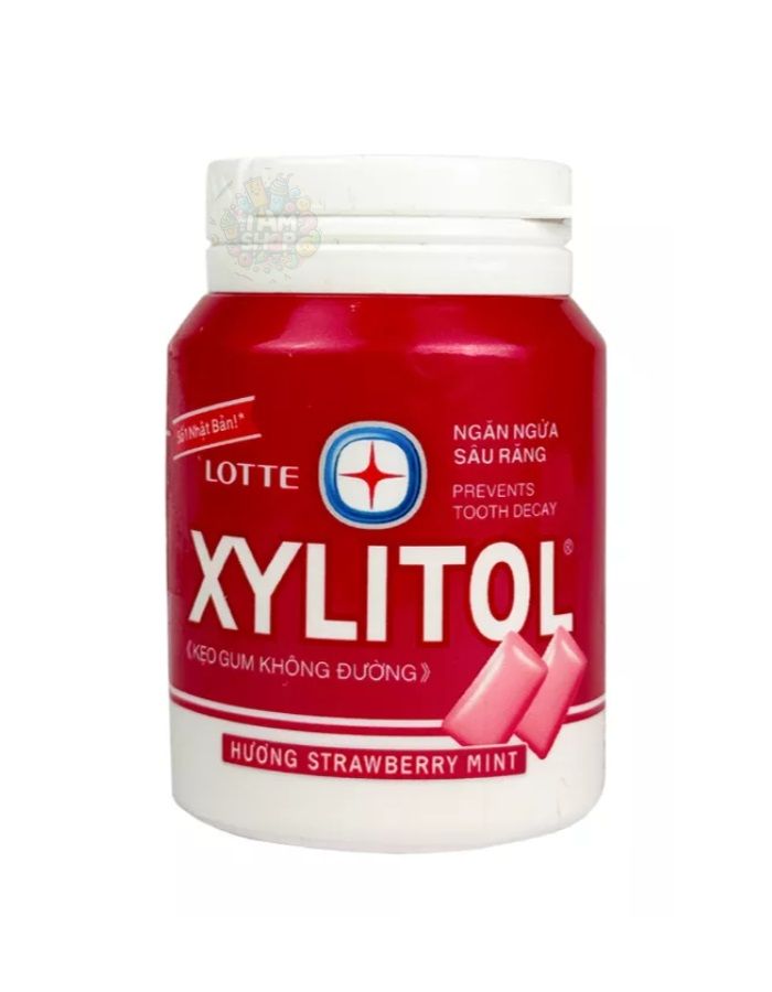 Жевательная резинка Lotte Xylitol Strawberry Mint мята-клубника 55 г, Вьетнам