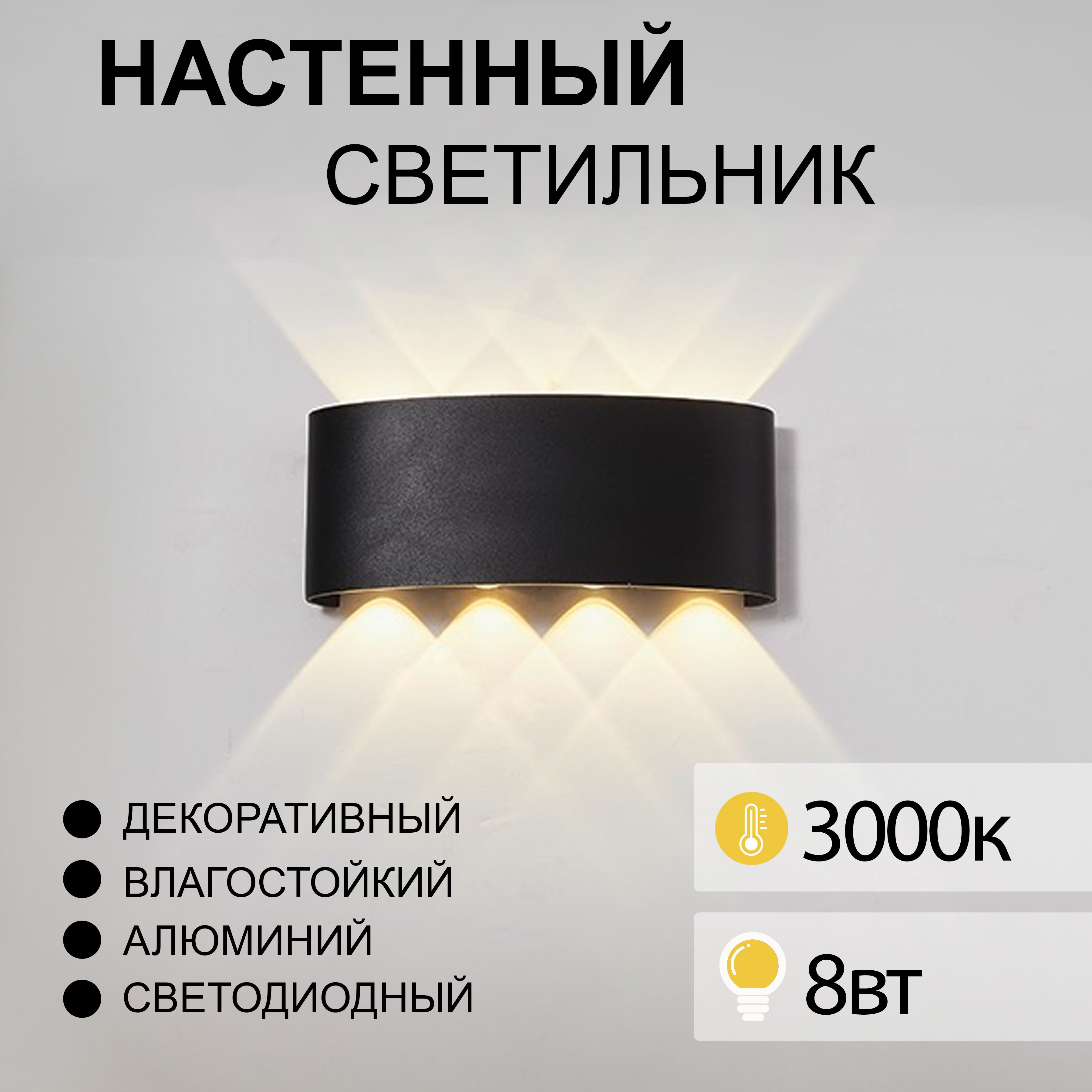 AINELIGHTНастенныйсветильник,LED,8Вт