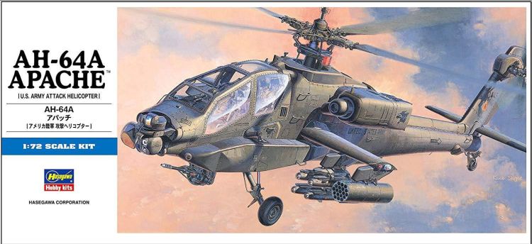 Ударный вертолет армии США AH-64A APACHE (1/72) 00436 Hasegawa H-D6