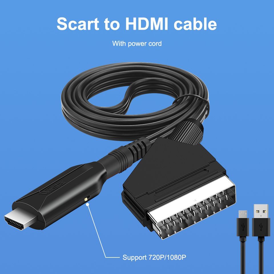 Видеокабель HDMI/SCART, 1 м, черный