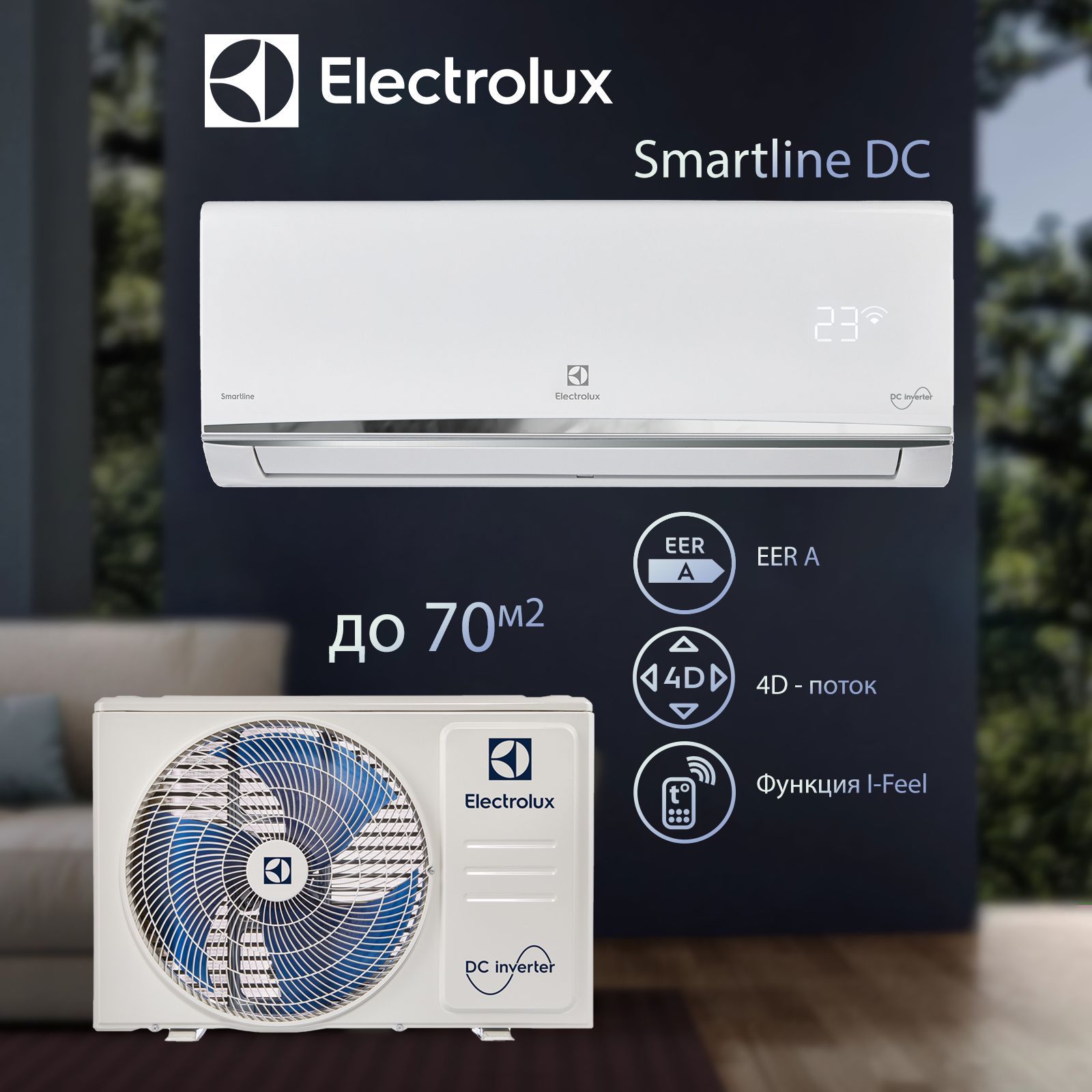 Инверторная сплит-система Electrolux Smartline DC EACS/I-24HSM/N8