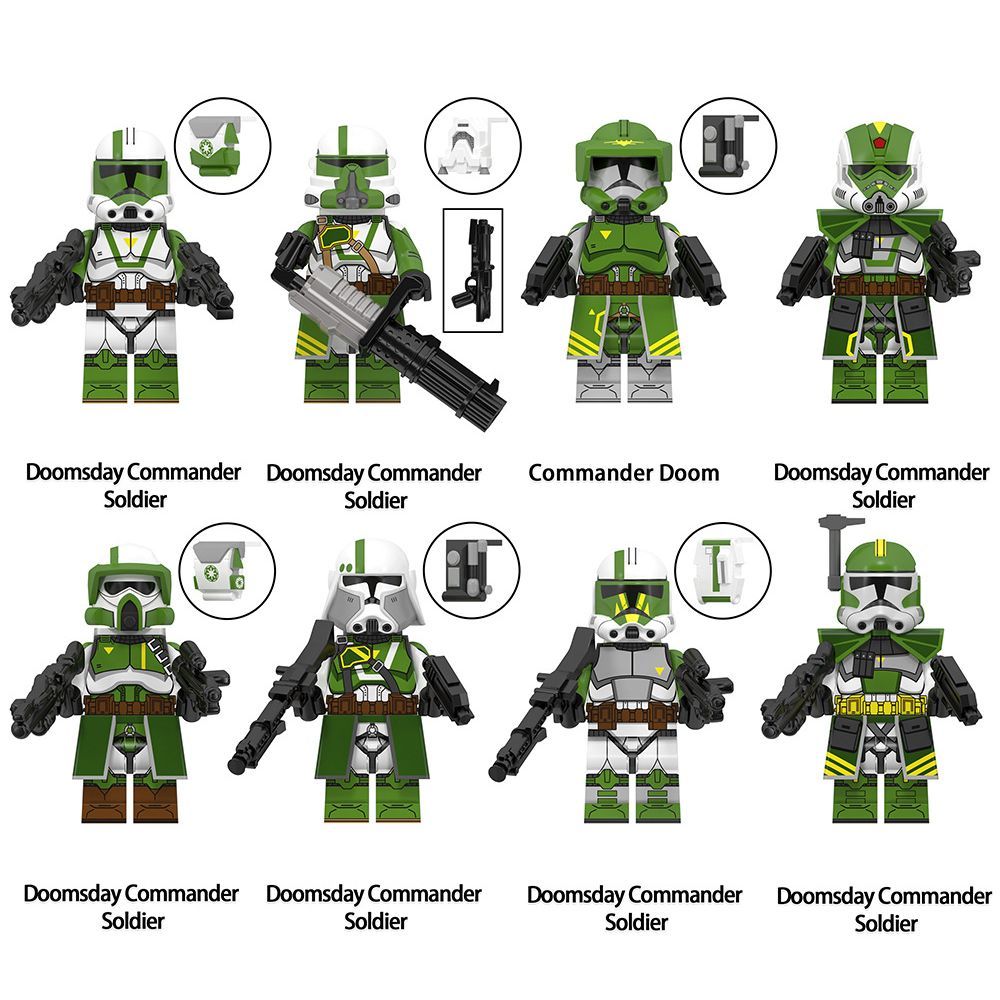 Набор минифигурок солдат-клонов коммандера Дума / 8 шт, 4,5 см, совместимы с конструктором