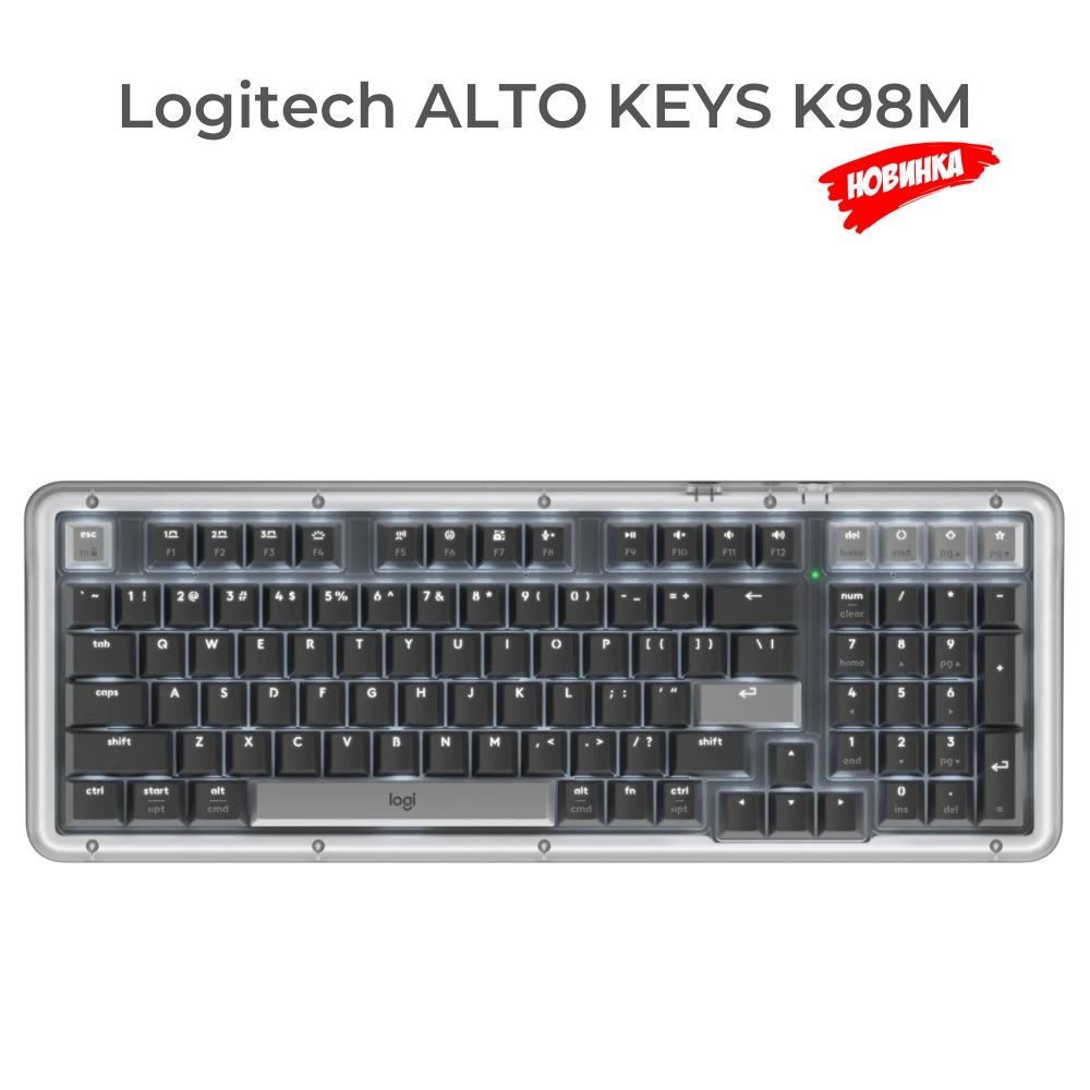 LogitechКлавиатурабеспроводнаяALTOKEYSK98M,Английскаяраскладка,черный