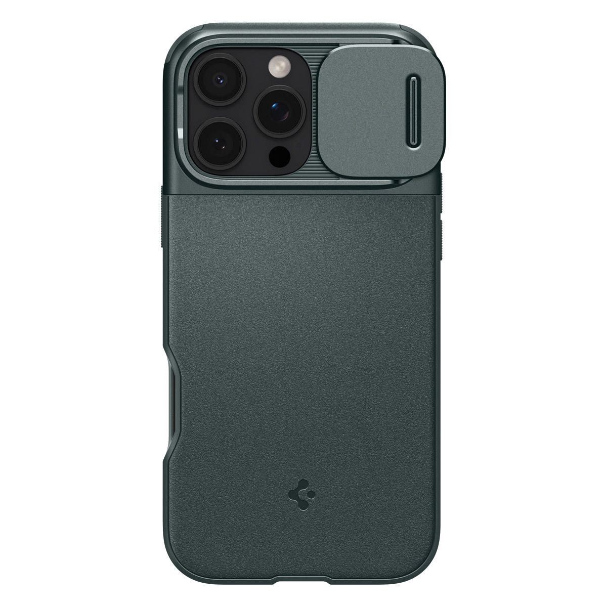 Чехол Spigen на iPhone 16 Pro (ACS08150) Optik Armor MagSafe / Спиген Чехол для Айфон 16 Про Зеленый