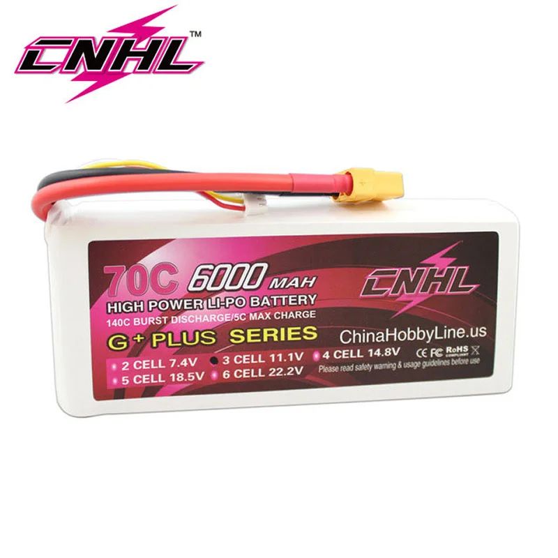 CNHL Lipo 3S 4S 6S 11,1 В 14,8 В 22,2 В Аккумулятор 6000 мАч 70C с вилкой XT90