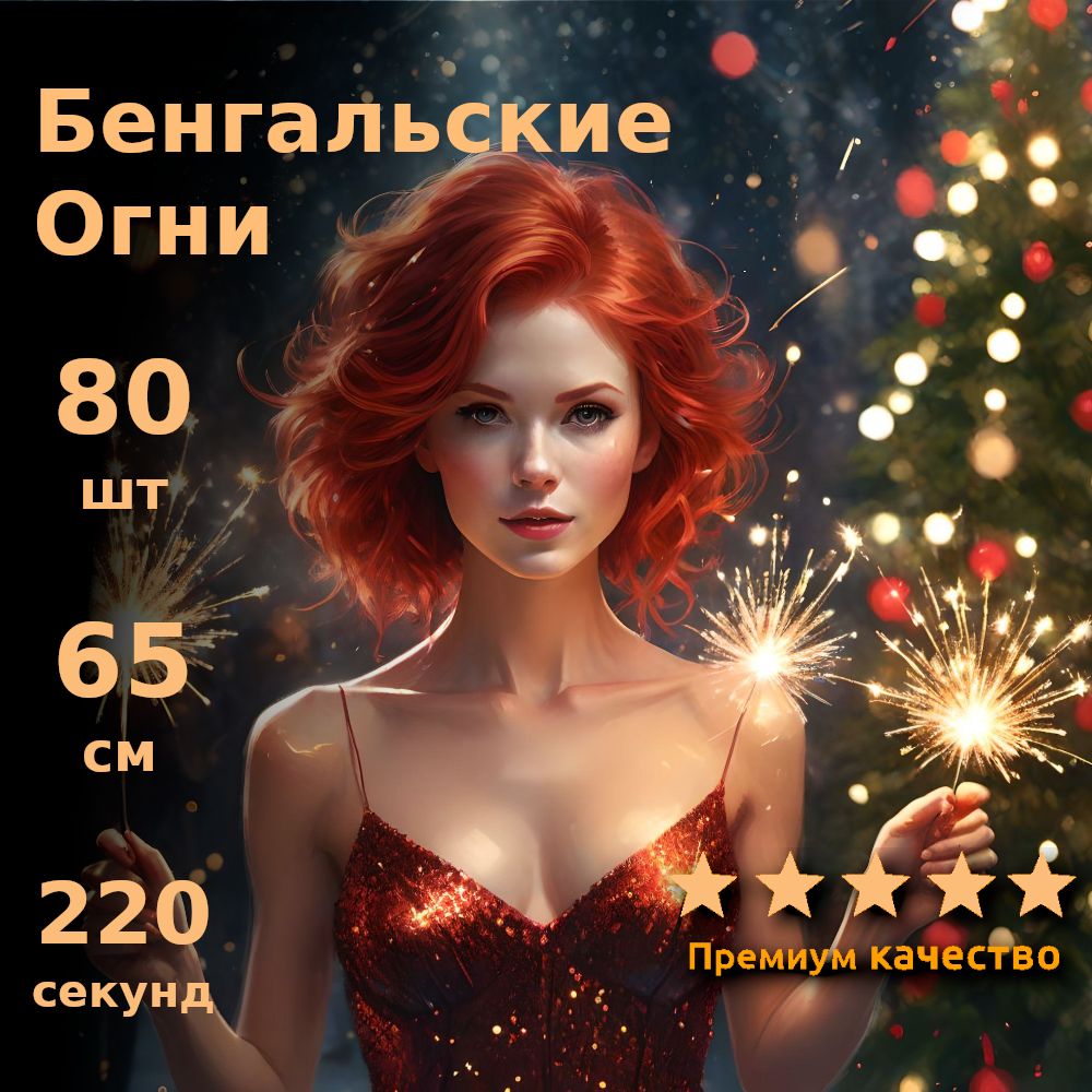 SLK Fireworks Бенгальский огонь , длина68 см, 80 шт.