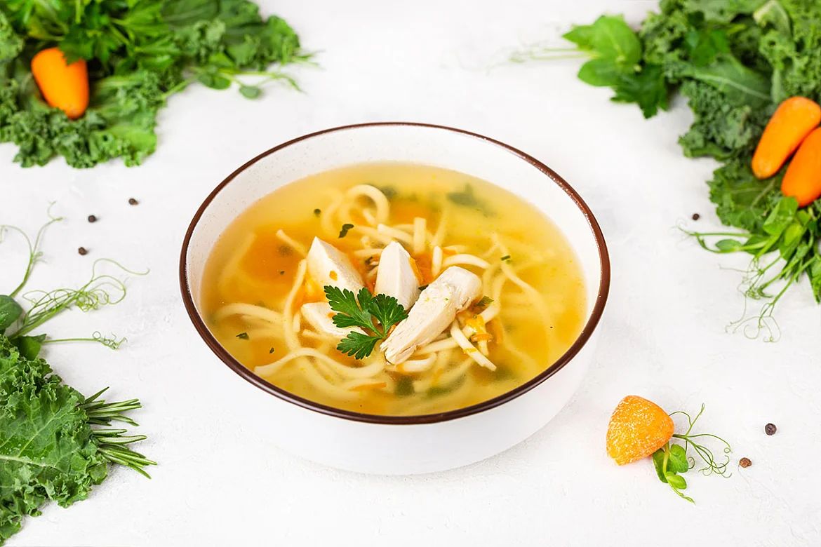 Суп куриный с домашней лапшой 350 г