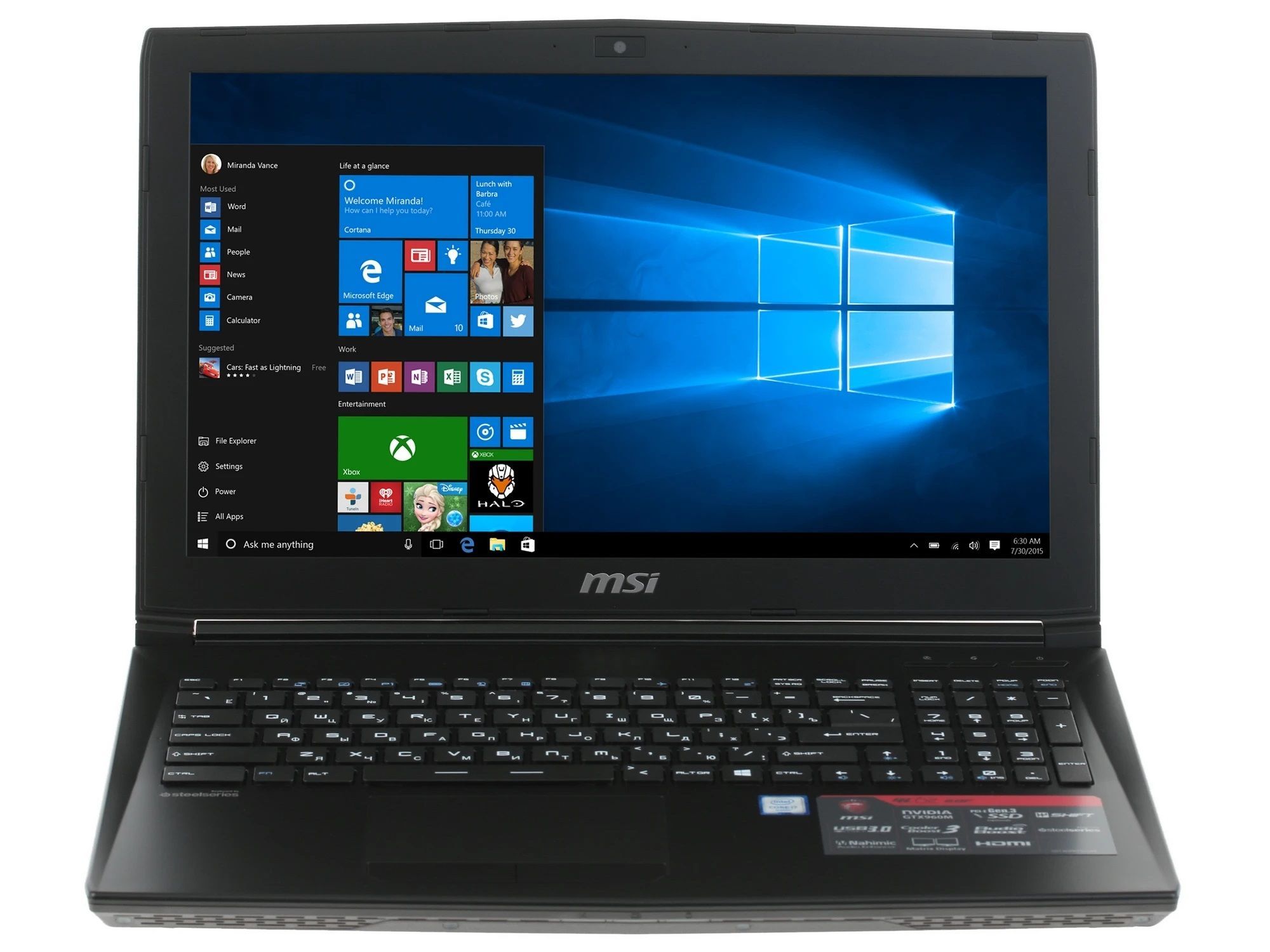 MSISNOT-MSI-07Игровойноутбук15.6",IntelCorei5-6300HQ,RAM8ГБ,SSD,HDD628ГБ,NVIDIAGeForceGTX960M(2Гб),WindowsHome,черный,Английскаяраскладка