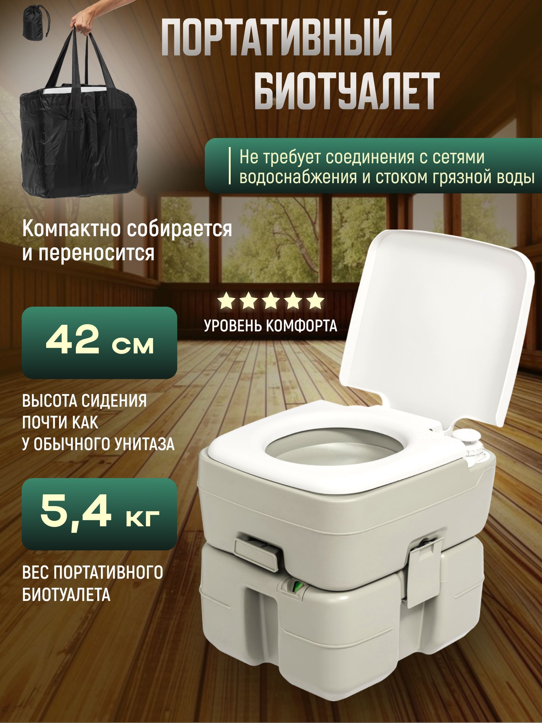 ПортативныйбиотуалетSanitecoCHH-3320,20л