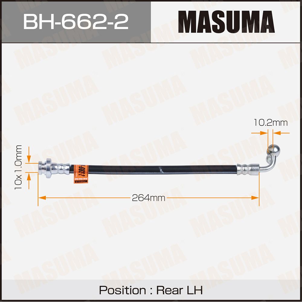 Шланг тормозной Infiniti EX35/37 08-13, G37 09-14 задний MASUMA левый MASUMA BH-662-2