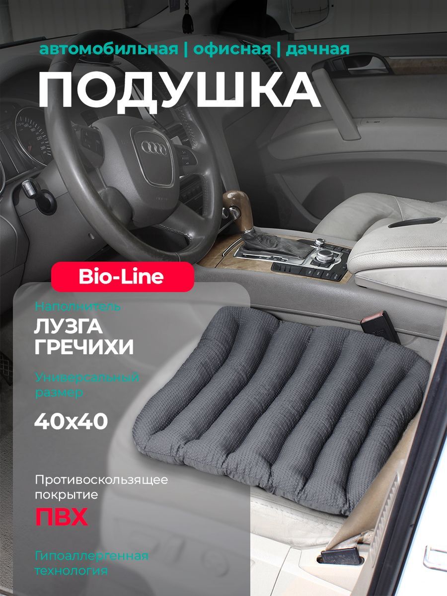 ПодушкаавтомобильнаясгречневойлузгойиПВХ-нанесением,40х45см,Bio-line