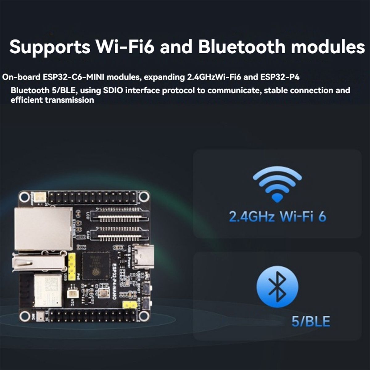 ПлатаРазработкиESP32-P4-NANOСДвухъядернымДинамикомRISC-VWiFi6