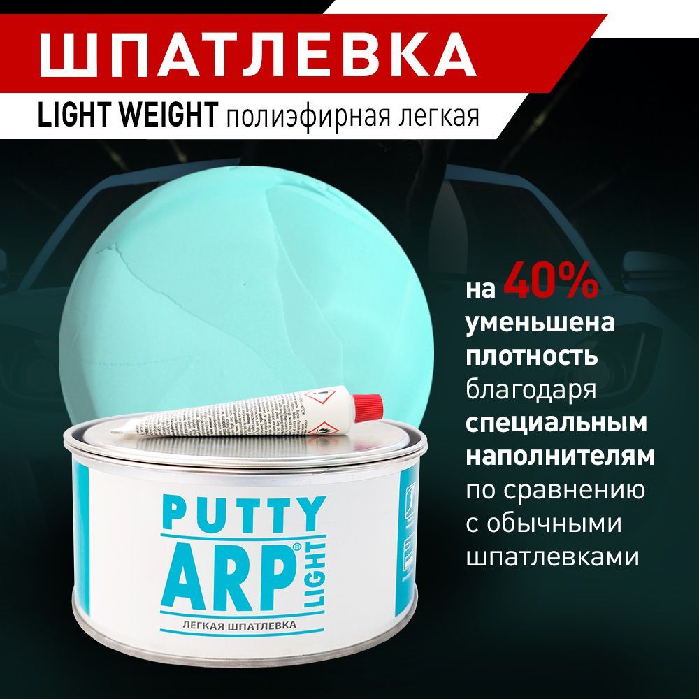 ARPLIGHTWEIGHTлегкаяшпатлевкасотвердителем,цветбирюзовый(1л)