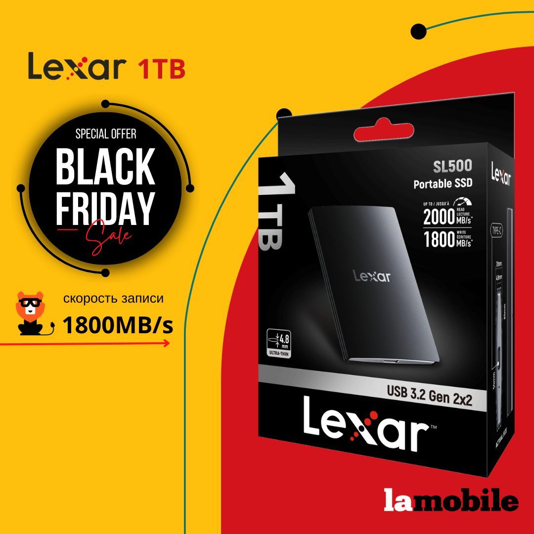 Внешний SSD-накопитель Lexar SL500 1TB USB 3.2 Gen 2x2