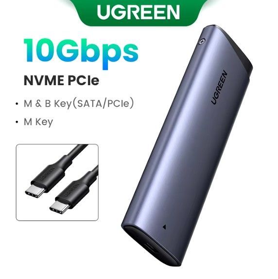 Корпус для жесткого диска М.2 UGREEN M2 SSD 8Tb NVME SATA