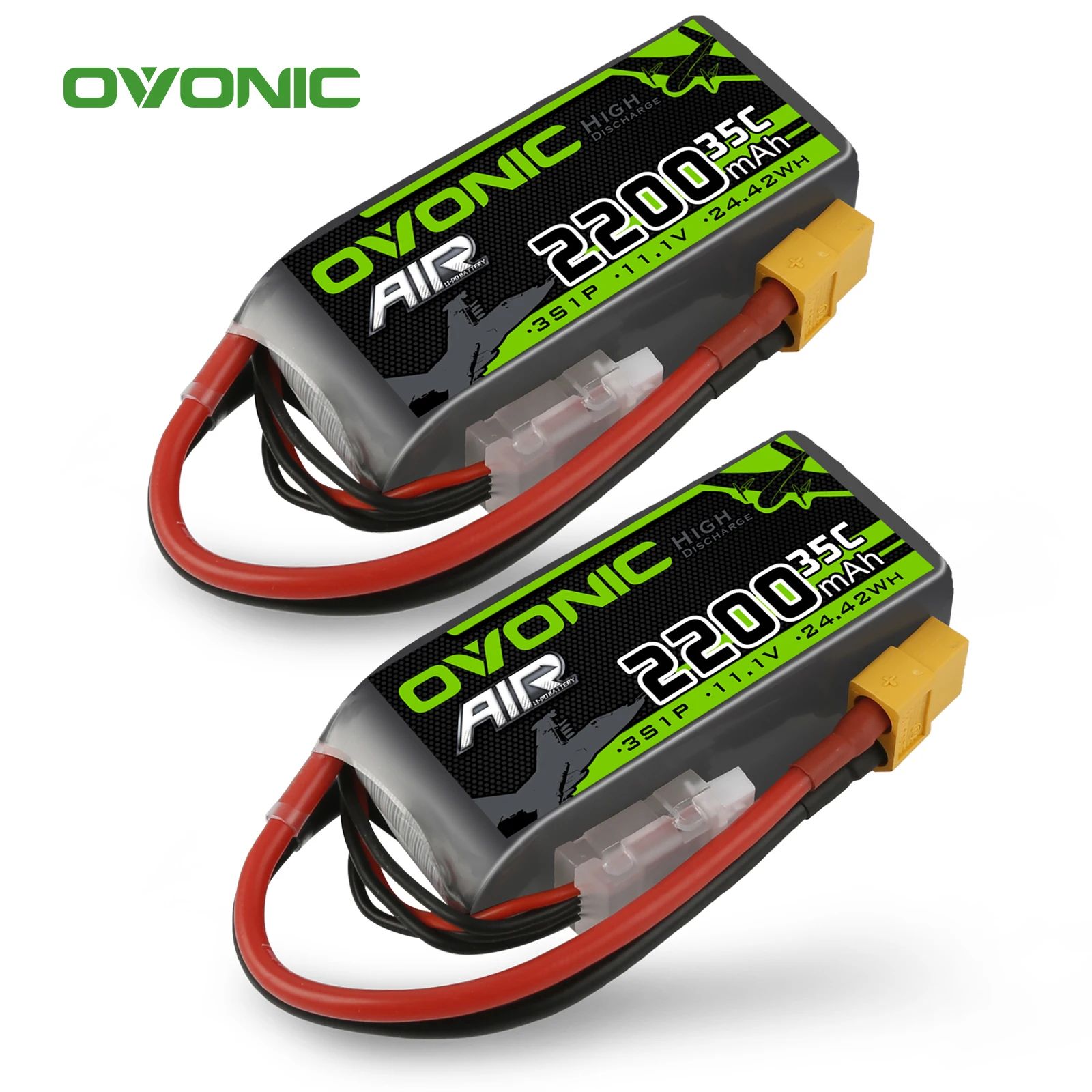 Ovonic 3S 11,1 В 35C 2200 мАч Lipo аккумулятор с вилкой XT60 2 шт.